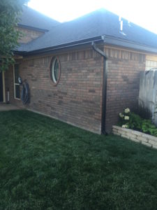 Black 5 Inch with 2x3 gutters and Downspouts side