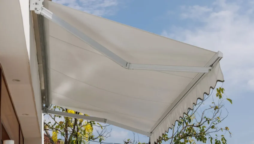retractable awning on display